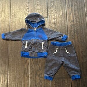 Little Marc Jacobs Blue & Gray Hoodie Sweatpants Set